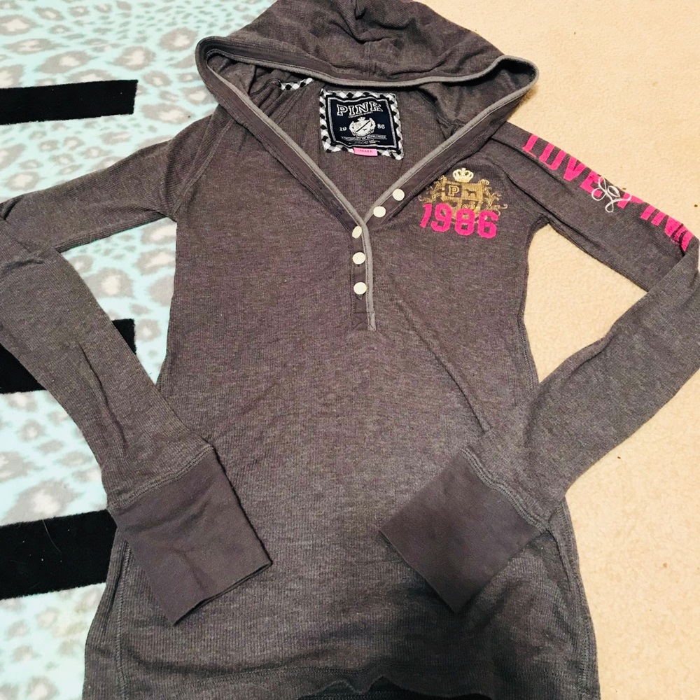 Victoria’s Secret Pink Hooded Henley SMALL